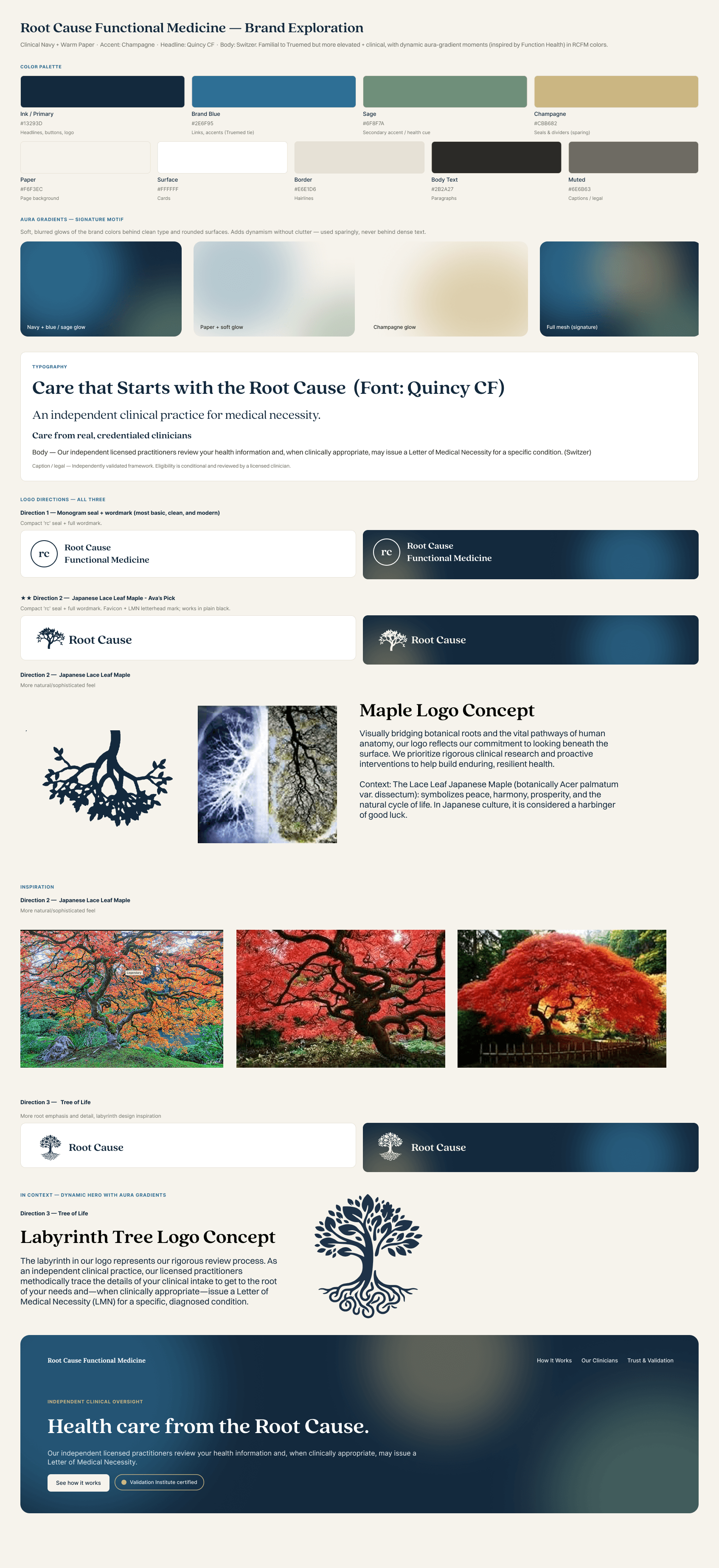 Brand exploration, tokens and type